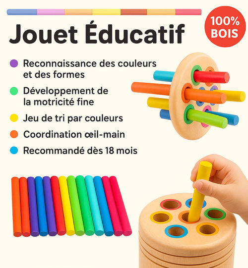 Jouet d'apprentissage en bois (2-5ans)