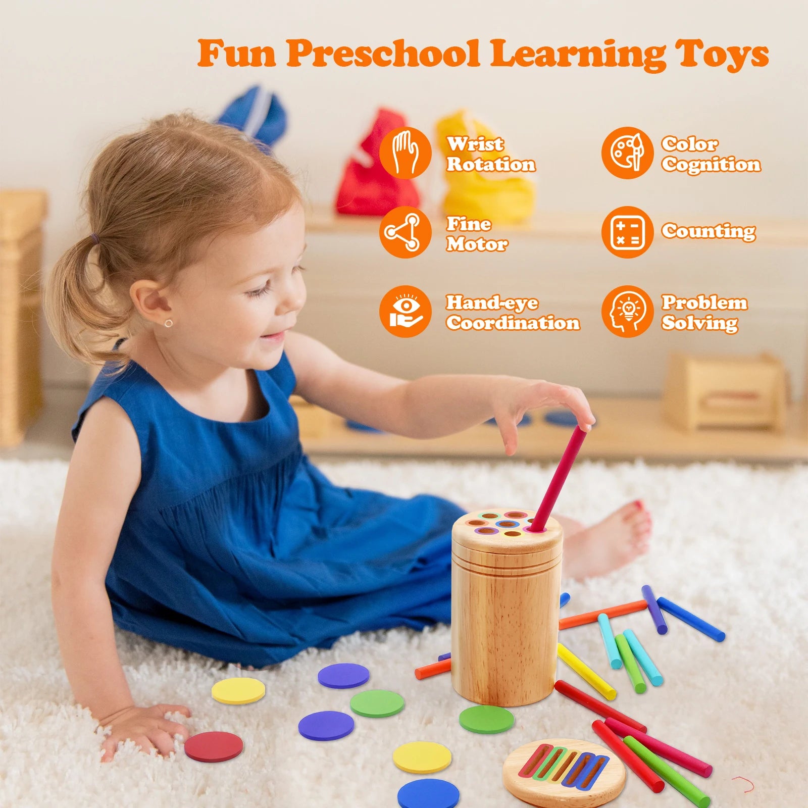Jouet d'apprentissage en bois (2-5ans)